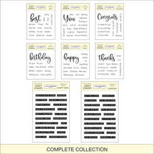 Lisa Horton Crafts Mini Sentiments and Sentiment Strips Complete Collection