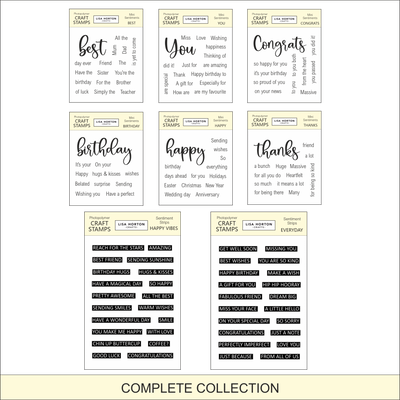 Lisa Horton Crafts Mini Sentiments and Sentiment Strips Complete Collection