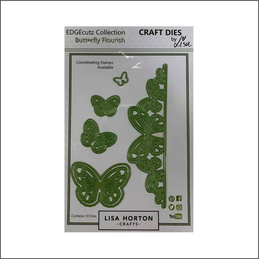 Lisa Horton Crafts EdgeCutz Butterfly Flourish Die Set