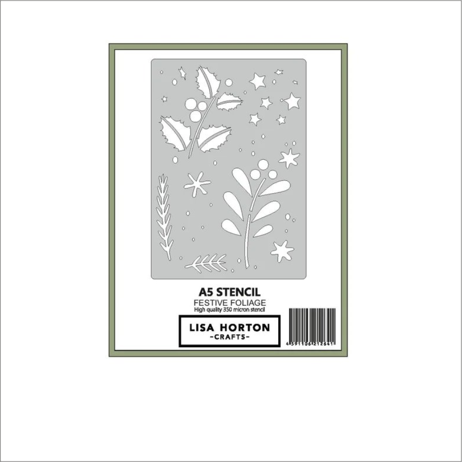 Lisa Horton Crafts Festive Foliage A5 Stencil