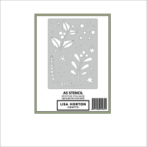 Lisa Horton Crafts Festive Foliage A5 Stencil