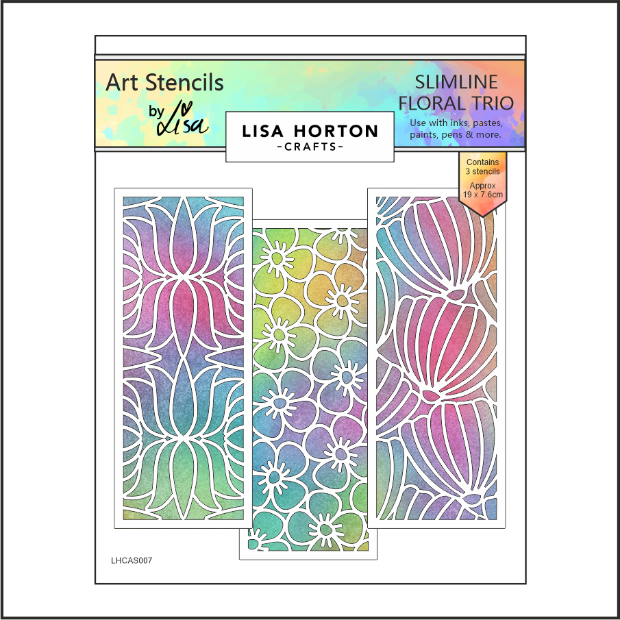 Lisa Horton Crafts Slimline Floral Trio Stencil Set