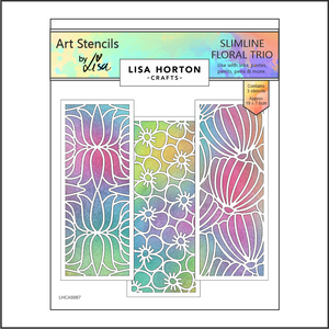 Lisa Horton Crafts Slimline Floral Trio Stencil Set