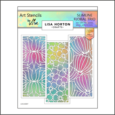 Lisa Horton Crafts Slimline Floral Trio Stencil Set