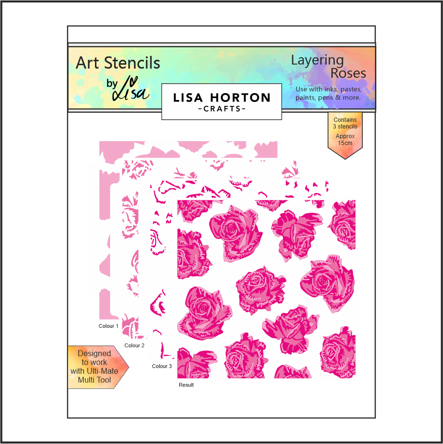 Lisa Horton Crafts Layering Roses Stencil Set