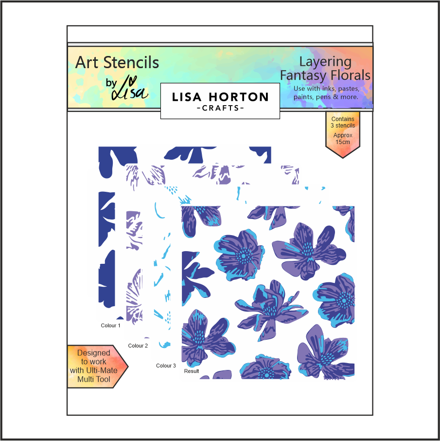 Lisa Horton Crafts Layering Fantasy Florals Stencil Set