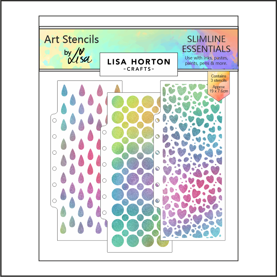 Lisa Horton Crafts Set of 3 Slimline Essentials Stencils