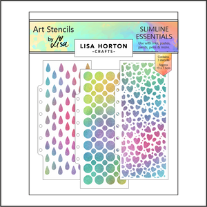 Lisa Horton Crafts Set of 3 Slimline Essentials Stencils