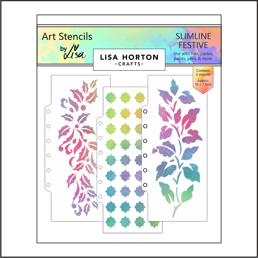 Lisa Horton Crafts Slimline Festive Stencil Set