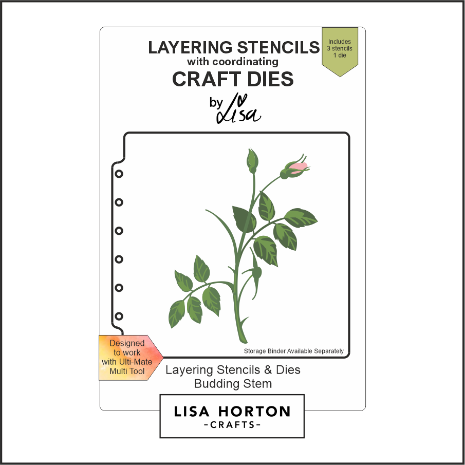 Lisa Horton Crafts Budding Stem Layering Stencil and Die