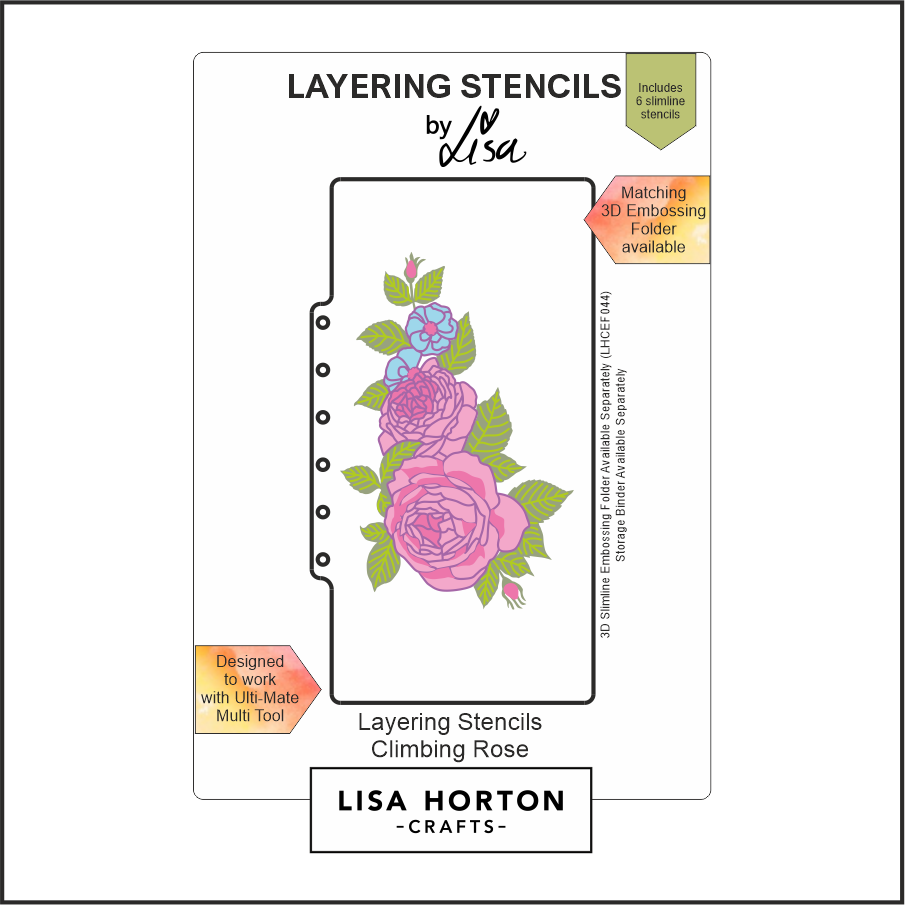 Lisa Horton Crafts Climbing Rose DL Layering Stencils