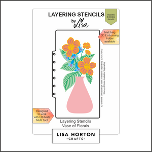 Lisa Horton Crafts Vase of Florals DL Layering Stencils