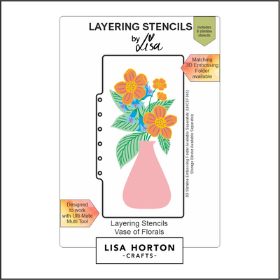 Lisa Horton Crafts Vase of Florals DL Layering Stencils