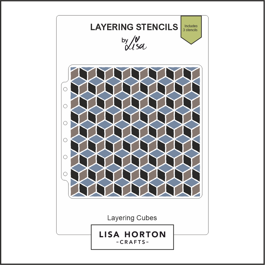 Lisa Horton Crafts Layering Cubes Stencil Set