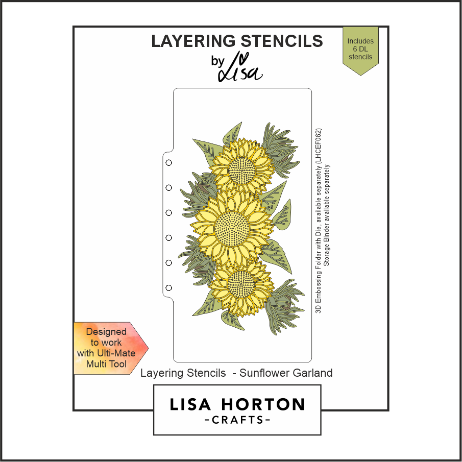 Lisa Horton Crafts Sunflower Garland DL Layering Stencils