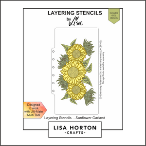 Lisa Horton Crafts Sunflower Garland DL Layering Stencils