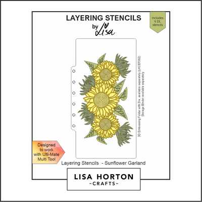 Lisa Horton Crafts Sunflower Garland DL Layering Stencils