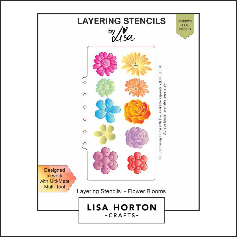 Lisa Horton Crafts Flower Blooms DL Layering Stencils