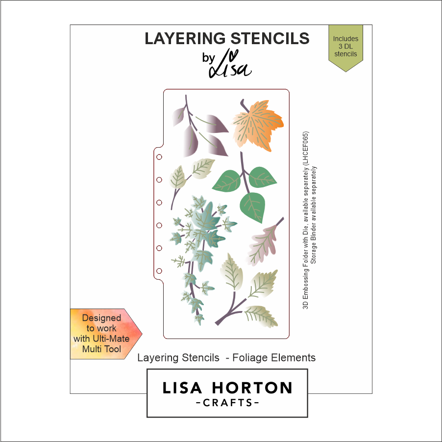 Lisa Horton Crafts Foliage Elements DL Layering Stencils