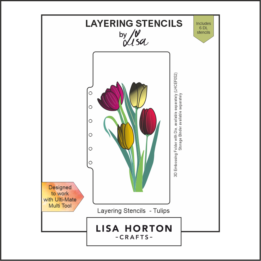 Lisa Horton Crafts Tulips DL Layering Stencils