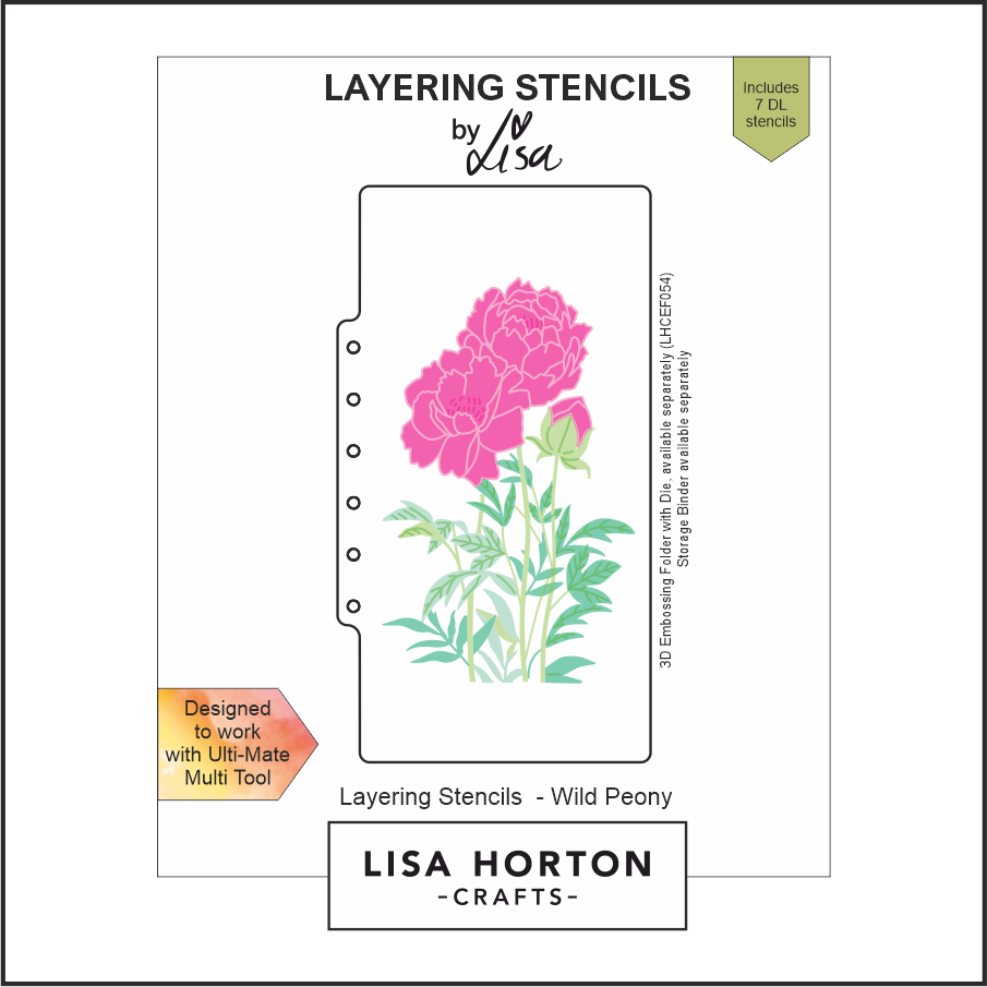 Lisa Horton Crafts Wild Peony DL Layering Stencils