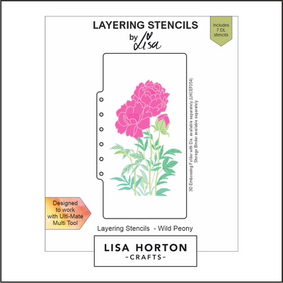 Lisa Horton Crafts Wild Peony DL Layering Stencils