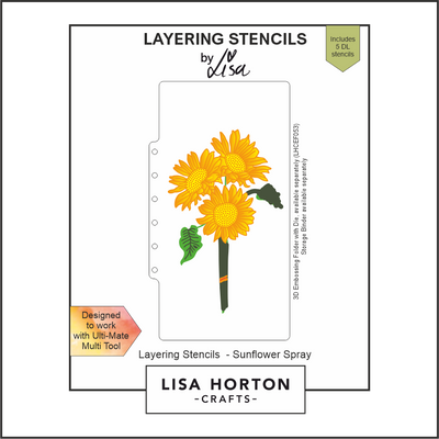 Lisa Horton Crafts Sunflower Spray DL Layering Stencils