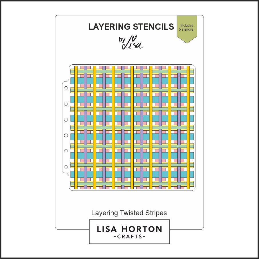 Lisa Horton Crafts Layering Twisted Stripes Stencil Set