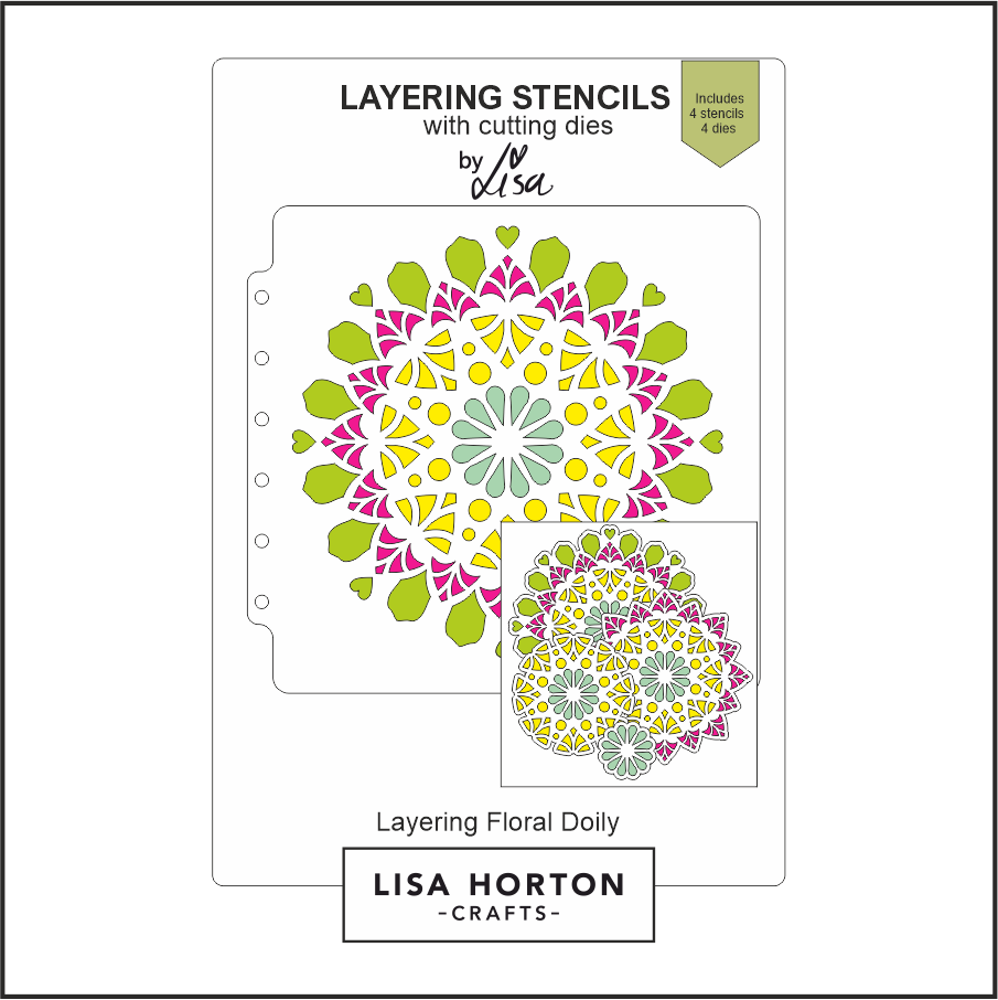 Lisa Horton Crafts Layering Floral Doily Layering Stencils with Dies