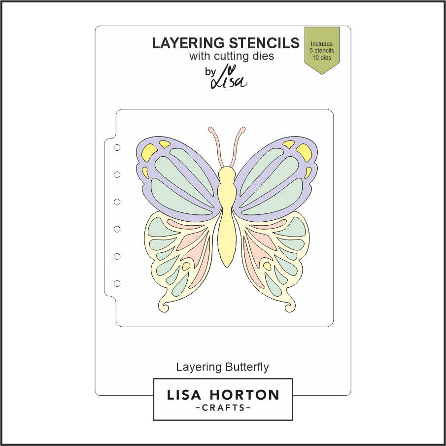 Lisa Horton Crafts Layering Butterfly Layering Stencils with Dies