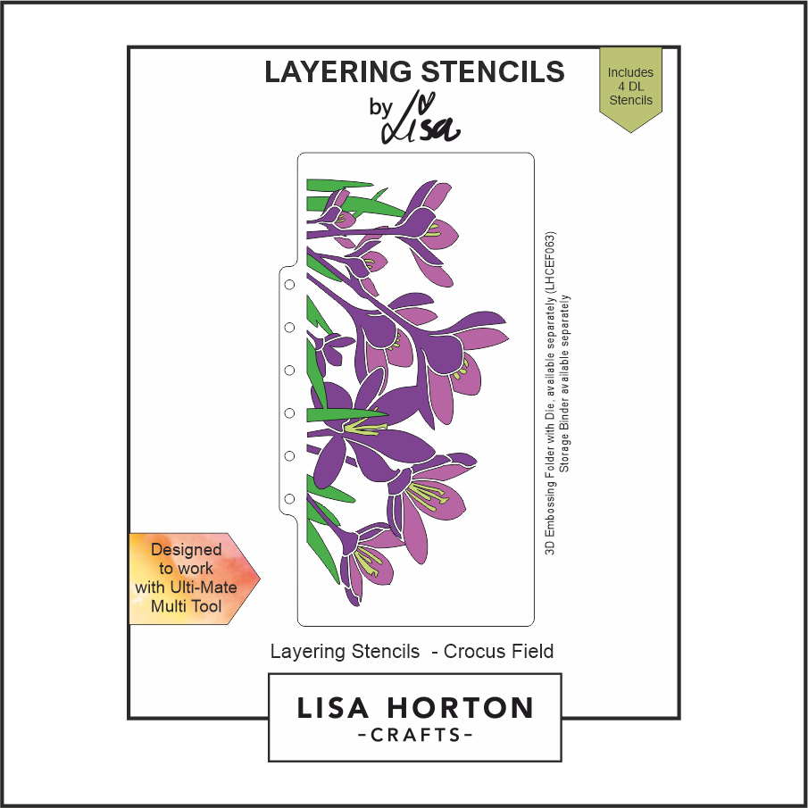 Lisa Horton Crafts Crocus Field DL Layering Stencils