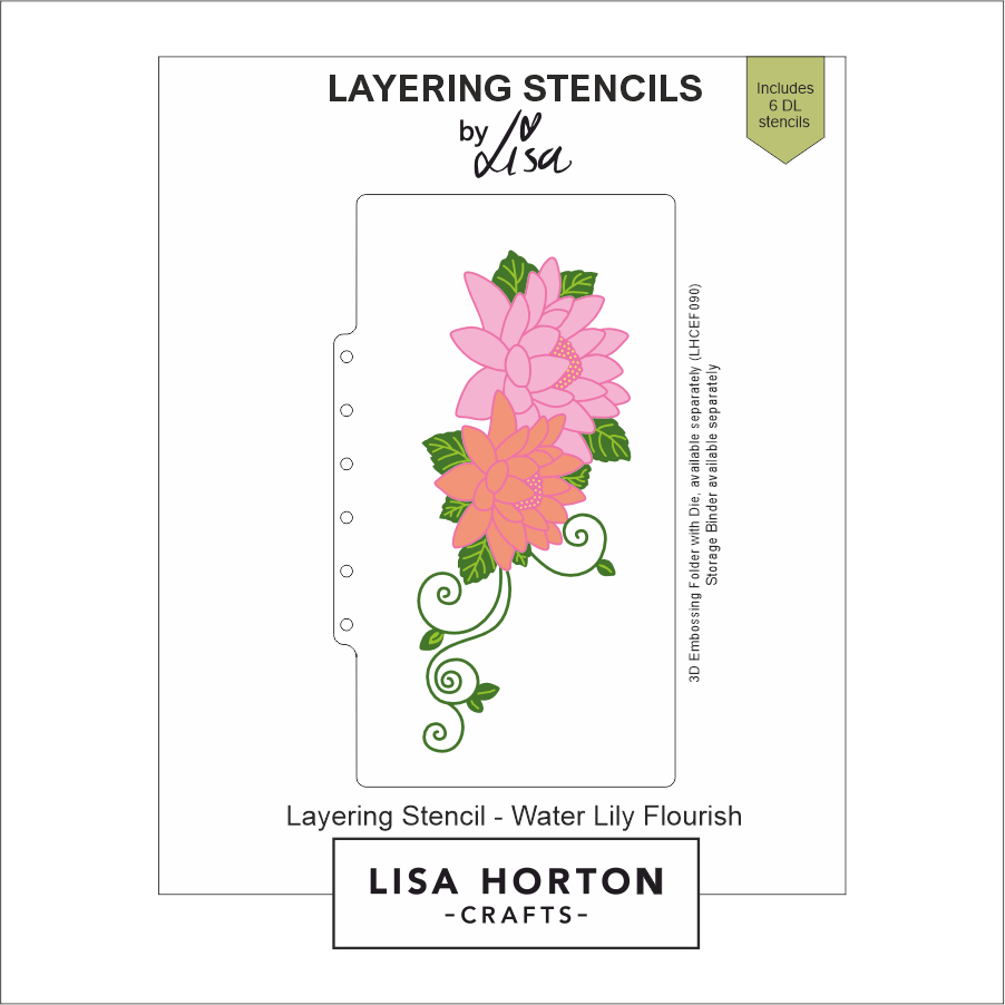 Lisa Horton Crafts Water Lily Flourish DL Layering Stencils