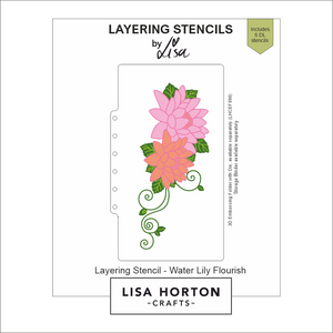 Lisa Horton Crafts Water Lily Flourish DL Layering Stencils