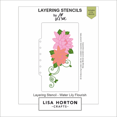 Lisa Horton Crafts Water Lily Flourish DL Layering Stencils