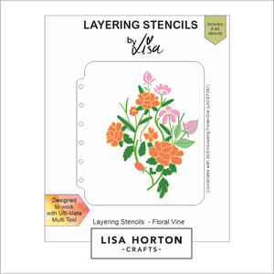 Lisa Horton Crafts Floral Vine A6 Layering Stencils