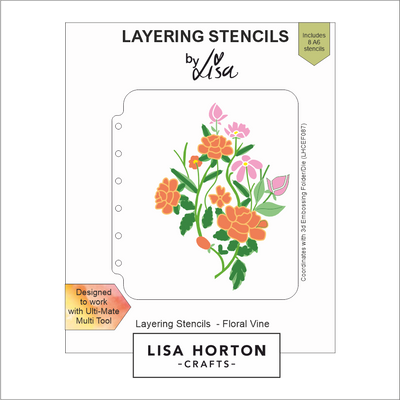 Lisa Horton Crafts Floral Vine A6 Layering Stencils