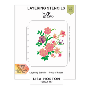 Lisa Horton Crafts Posy of Roses A6 Layering Stencils