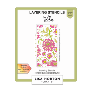 Lisa Horton Crafts Petal Flourish Background DL Layering Stencils