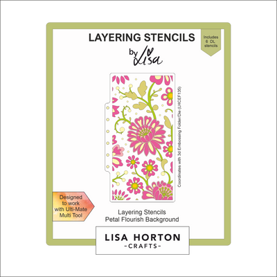 Lisa Horton Crafts Petal Flourish Background DL Layering Stencils