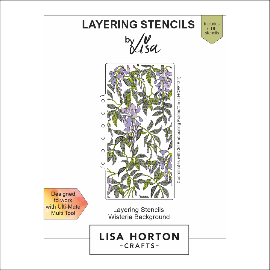 Lisa Horton Crafts Wisteria Background DL Layering Stencils