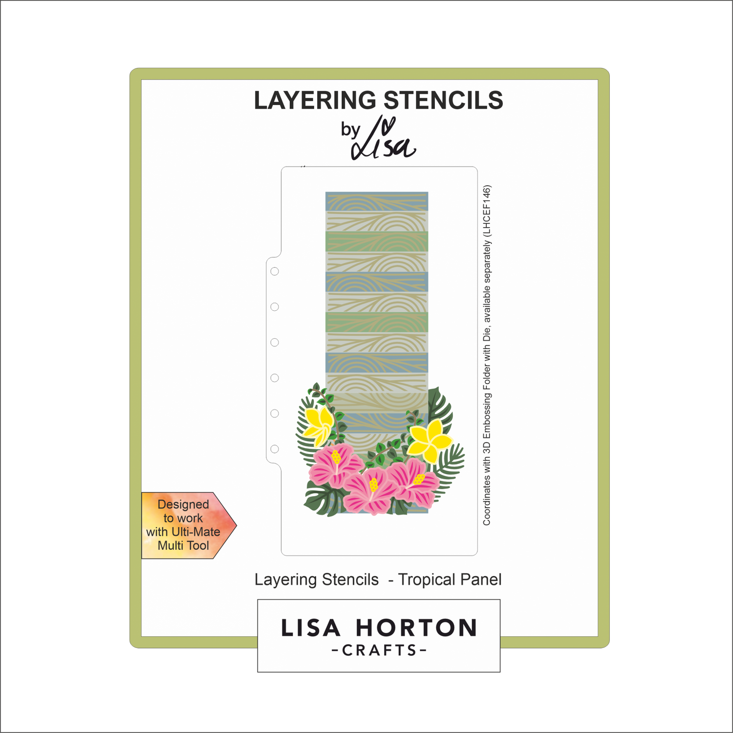 Lisa Horton Crafts Tropical Panel DL Layering Stencils