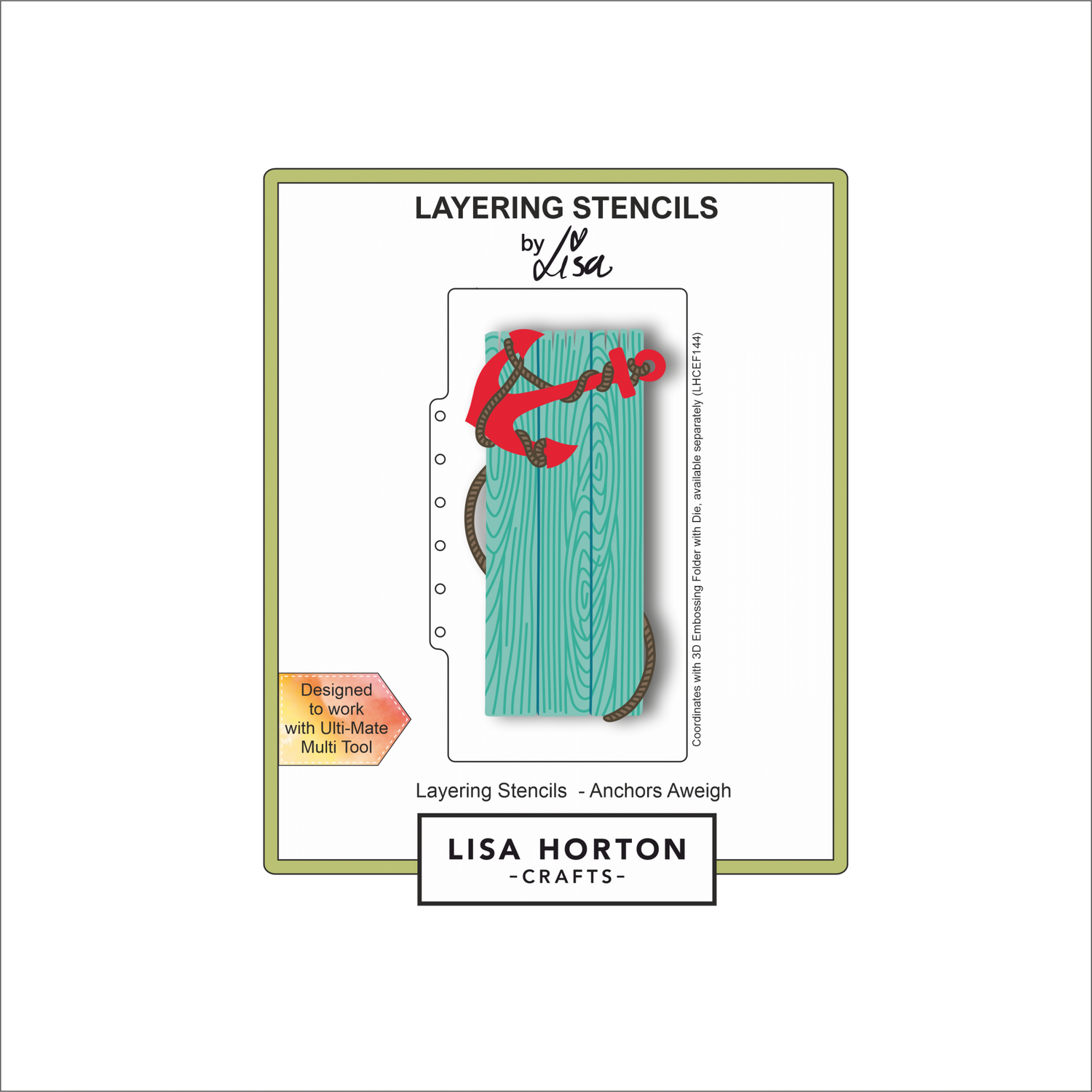 Lisa Horton Crafts Anchors Aweigh DL Layering Stencil