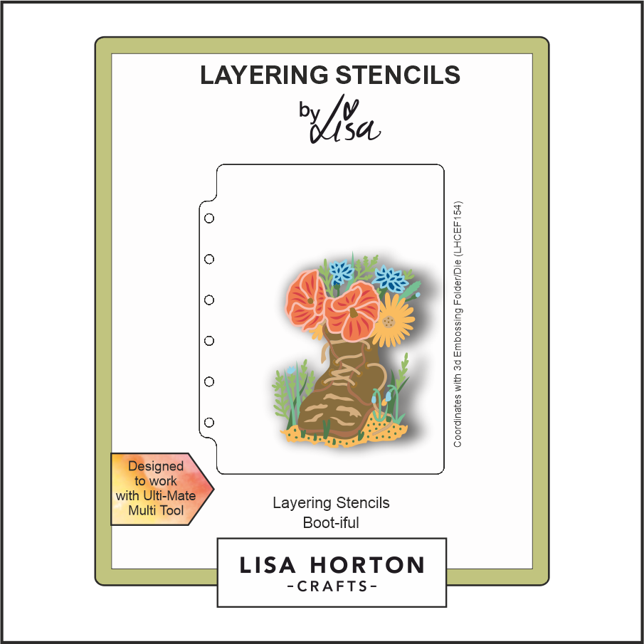 Lisa Horton Crafts Boot-iful A6 Layering Stencils