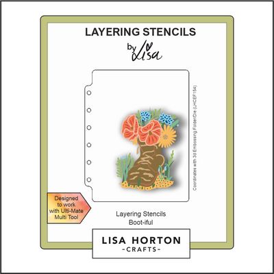 Lisa Horton Crafts Boot-iful A6 Layering Stencils