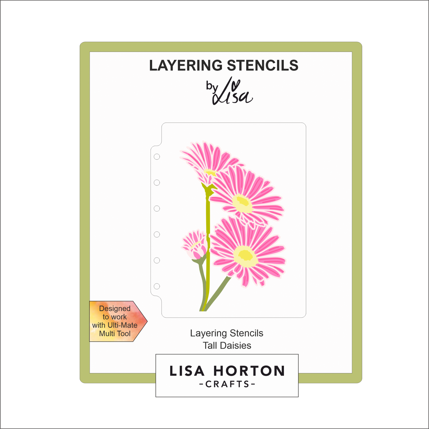 Lisa Horton Crafts Tall Daisies A6 Layering Stencils