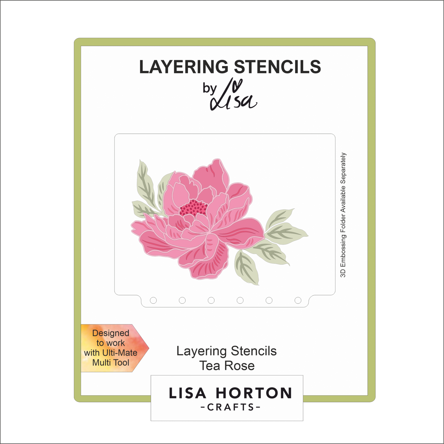 Lisa Horton Crafts Tea Rose A6 Layering Stencils