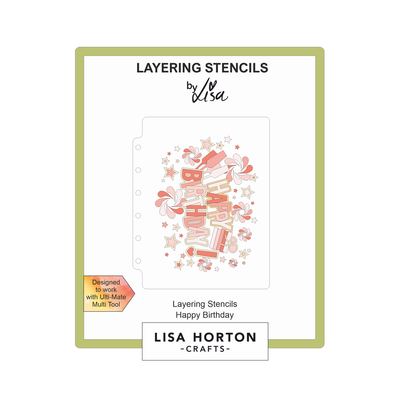 Lisa Horton Crafts Happy Birthday A6 Layering Stencils