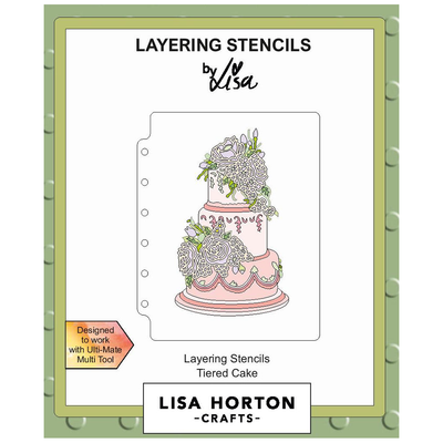 Lisa Horton Crafts Tiered Cake A6 Layering Stencils