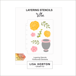 Lisa Horton Crafts Floribunda Elements A6 Layering Stencils