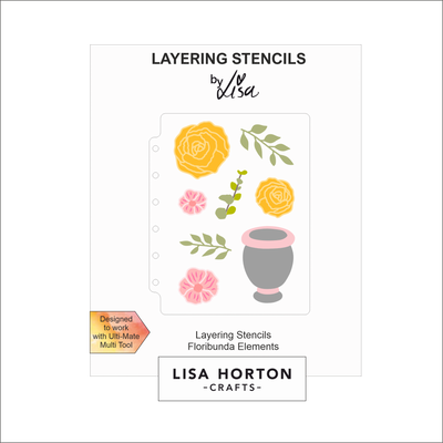 Lisa Horton Crafts Floribunda Elements A6 Layering Stencils